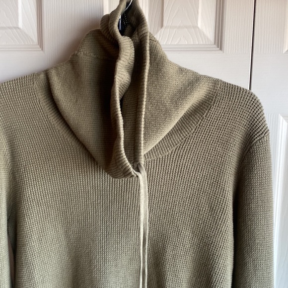 Ralph Lauren Long Sleeve Turtleneck Army Green 100% Cotton Knit Sweater Large - Picture 3 of 13